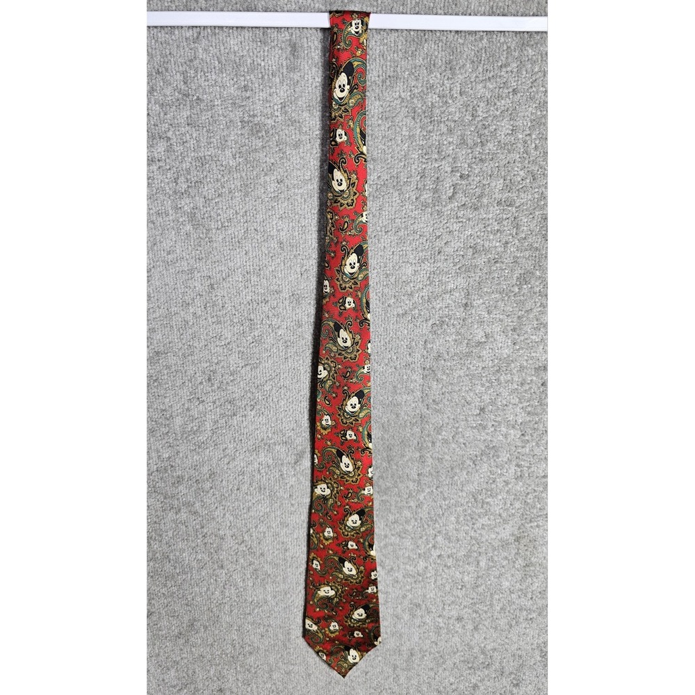 Vintage Balancine The Tie Works Disney‎ Mickey Mouse Paisley Silk Tie Korea Made